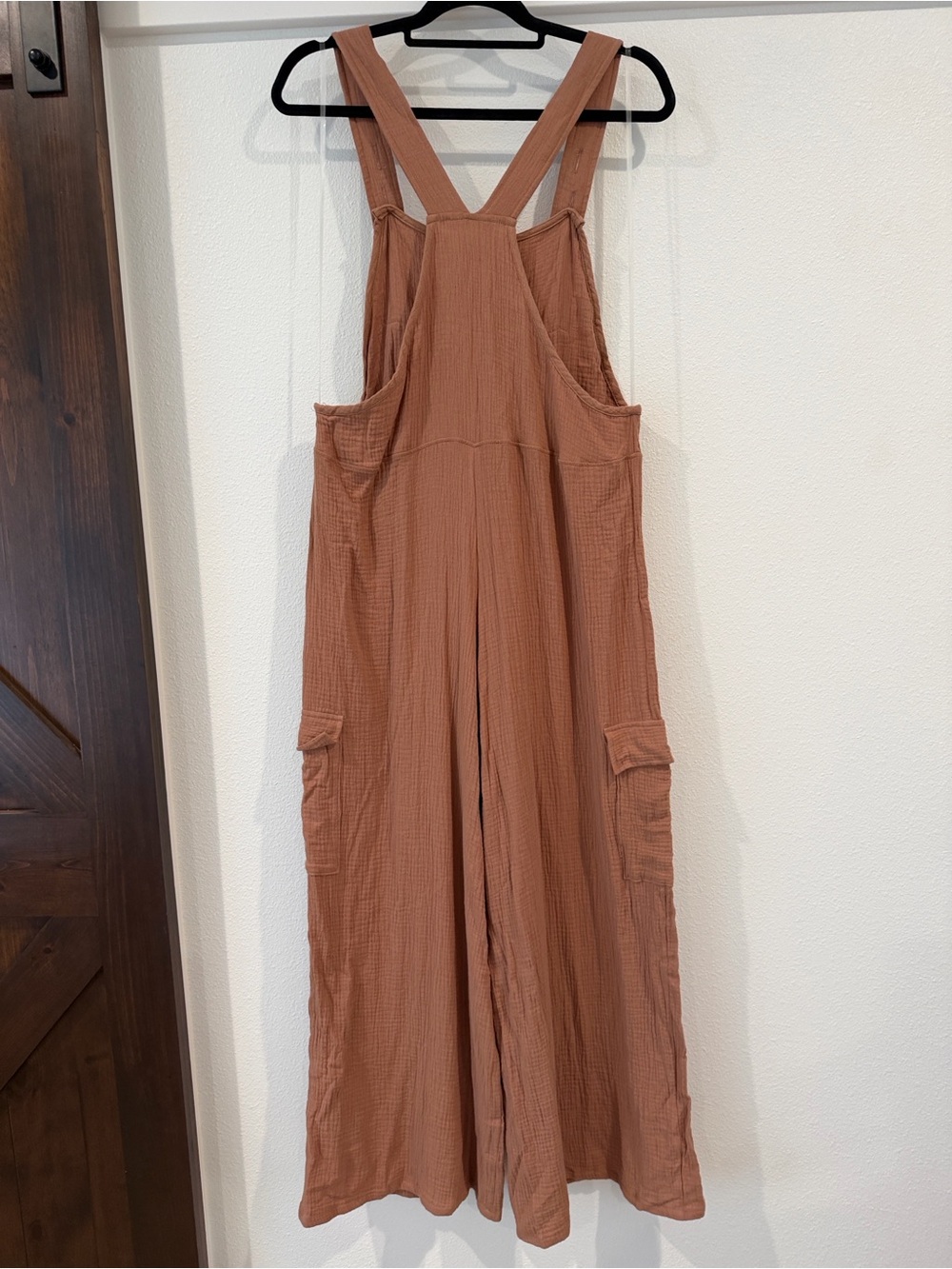 Ces Femme cotton Wide-Leg Cargo Jumpsuit in Rust/camel Brown - Picture 2 of 10